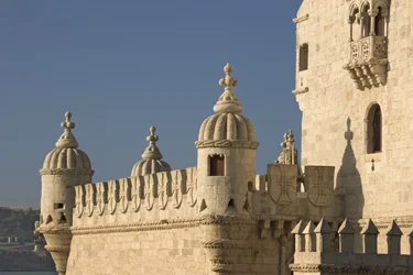Der Torre de Belem, gebaut ca. 1514 (Detail)